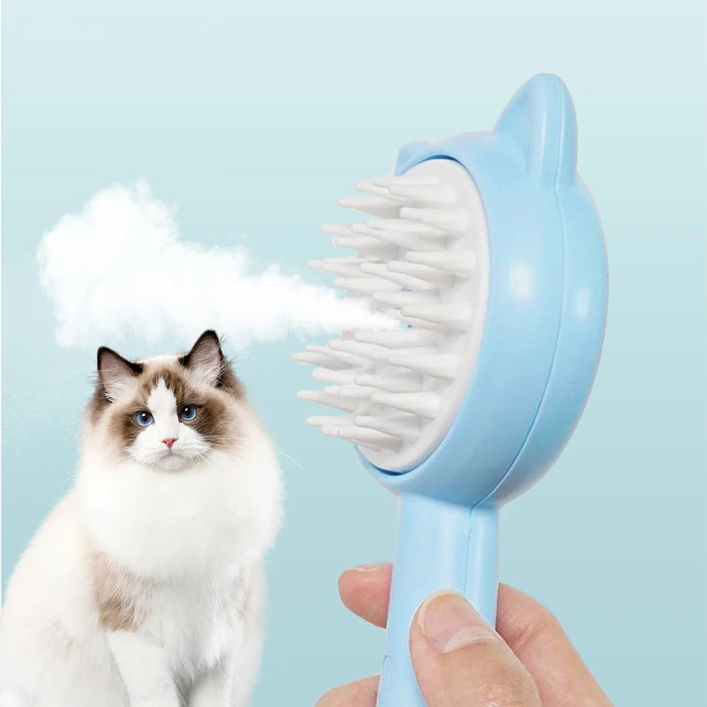cat grooming steam brush hair remover