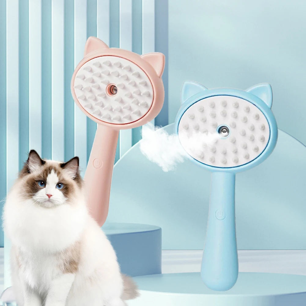 cat grooming steam brush hair remover