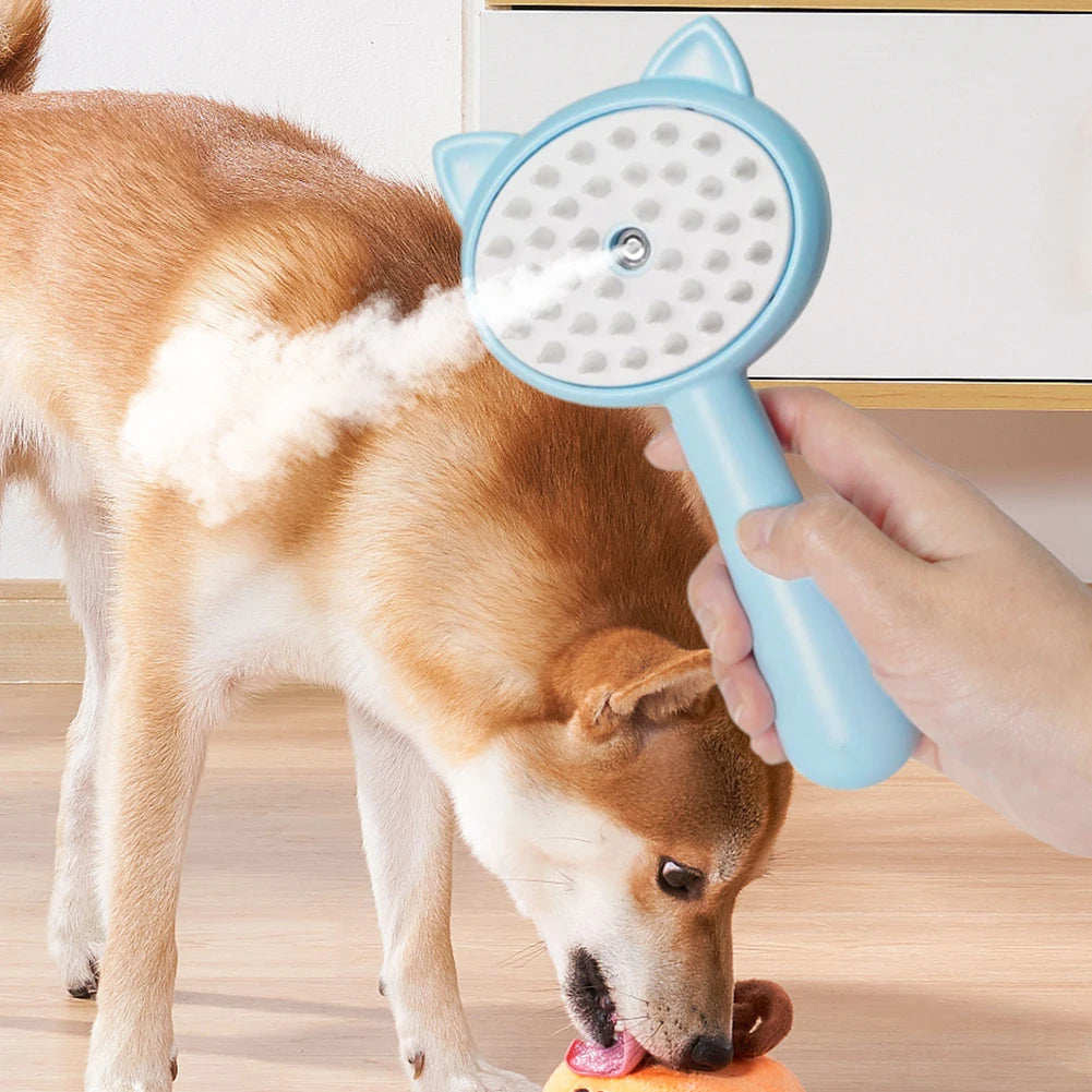 dog grooming steam brush hair remover