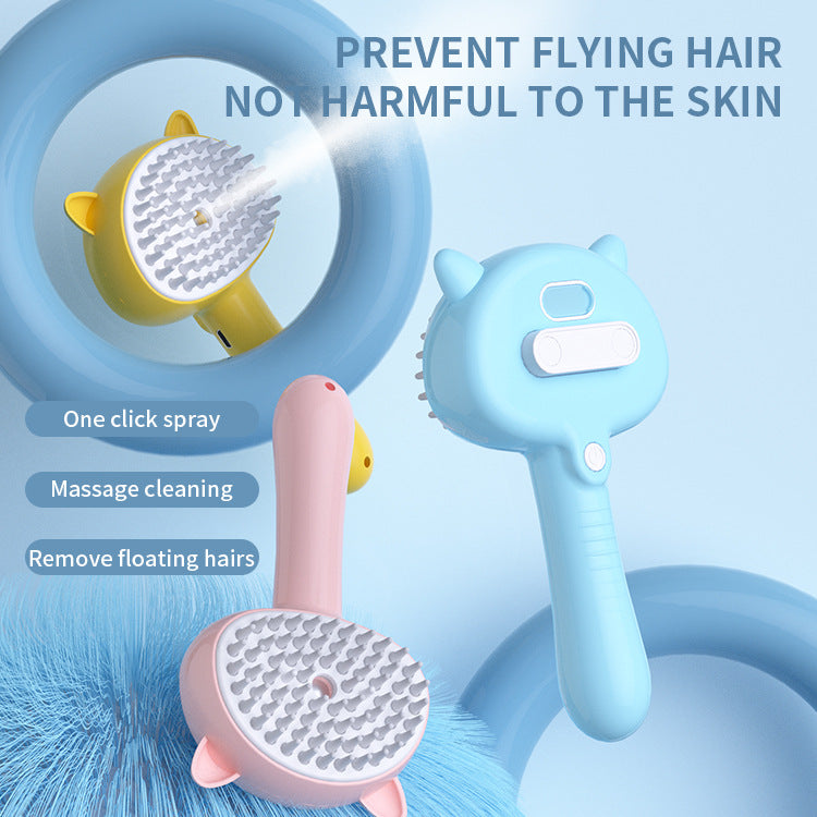 pet grooming steam brush hair remover